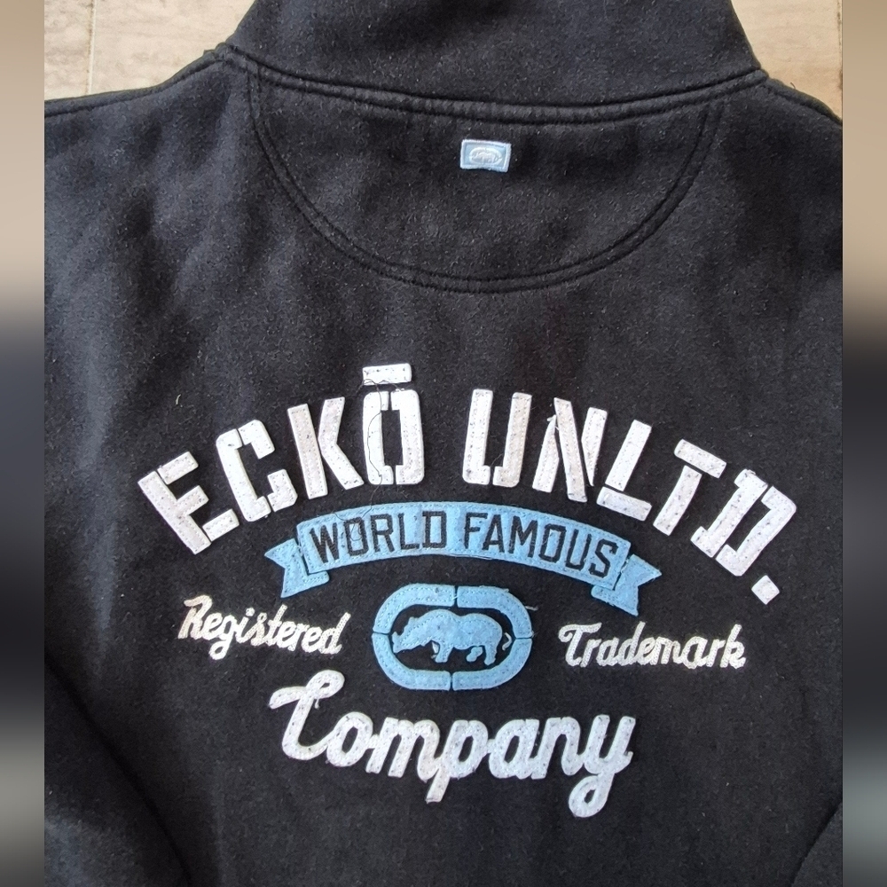 Ecko Unlimited Black and Gray Men's Zip-Up Jacket - Picture 3 of 5